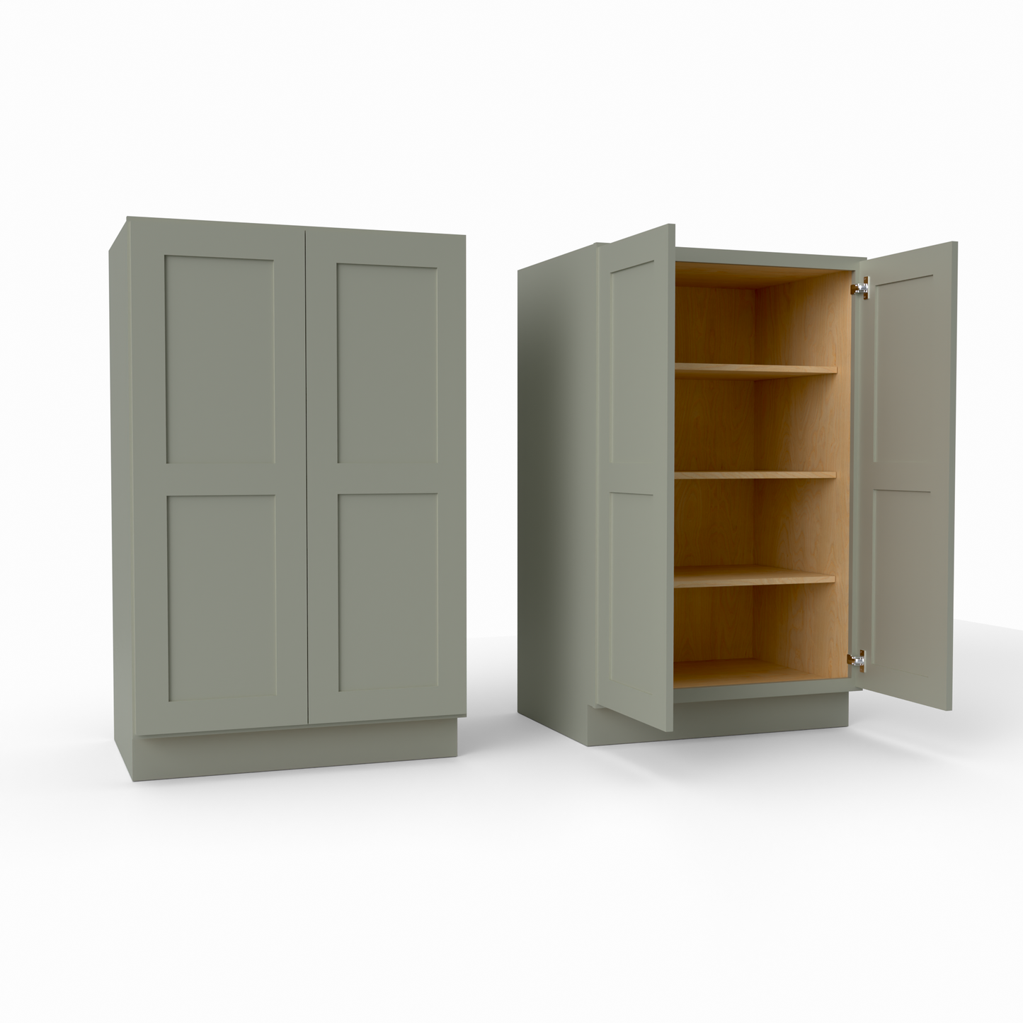 U3353 shaker pantry tall cabinet sage green