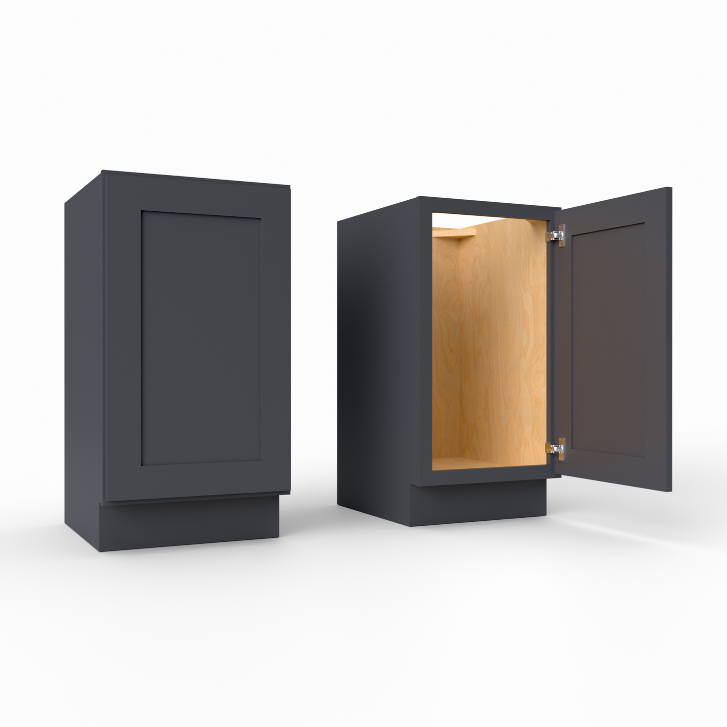 VS18FH Full height door shaker vanity base cabinet  black