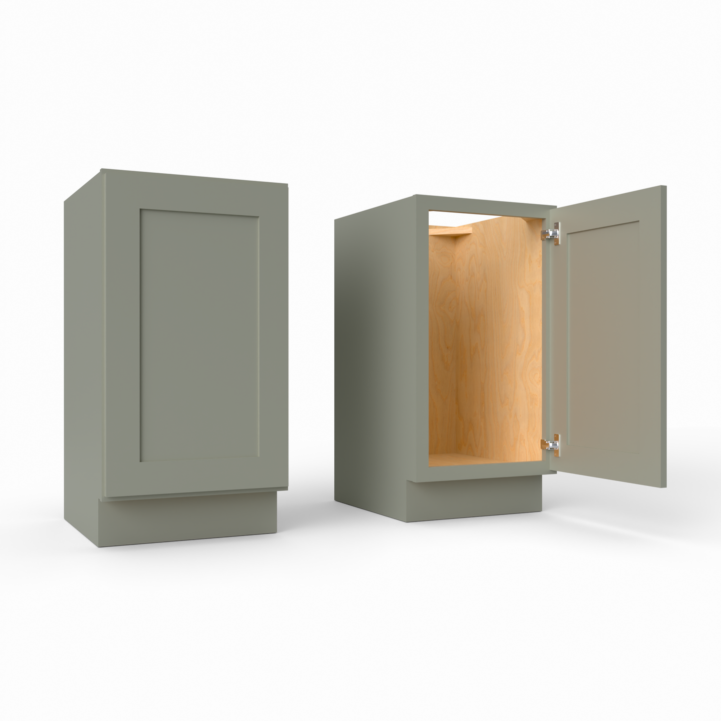 VS18FH Full height door shaker vanity base cabinet sage green