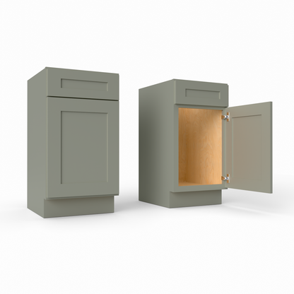 VS18 shaker vanity base cabinet sage green