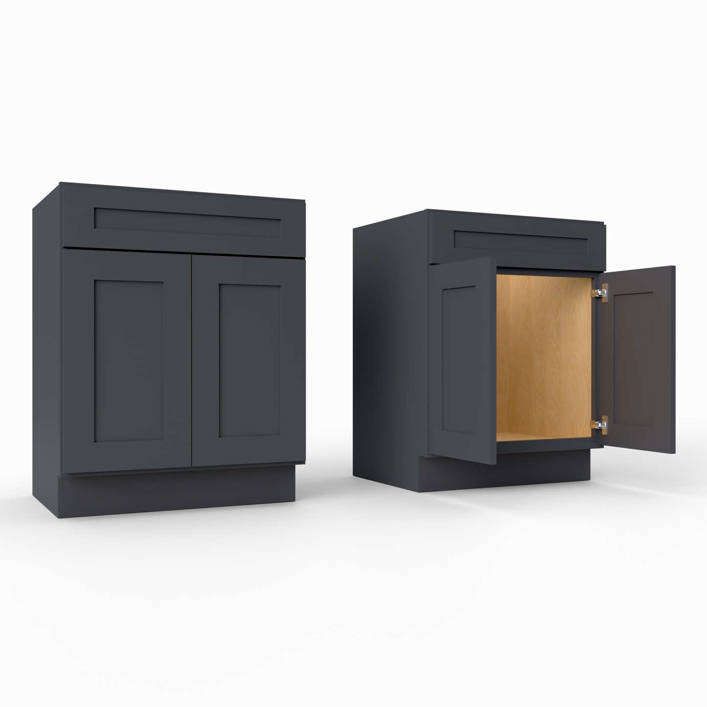 vs27  shaker vanity base cabinet black