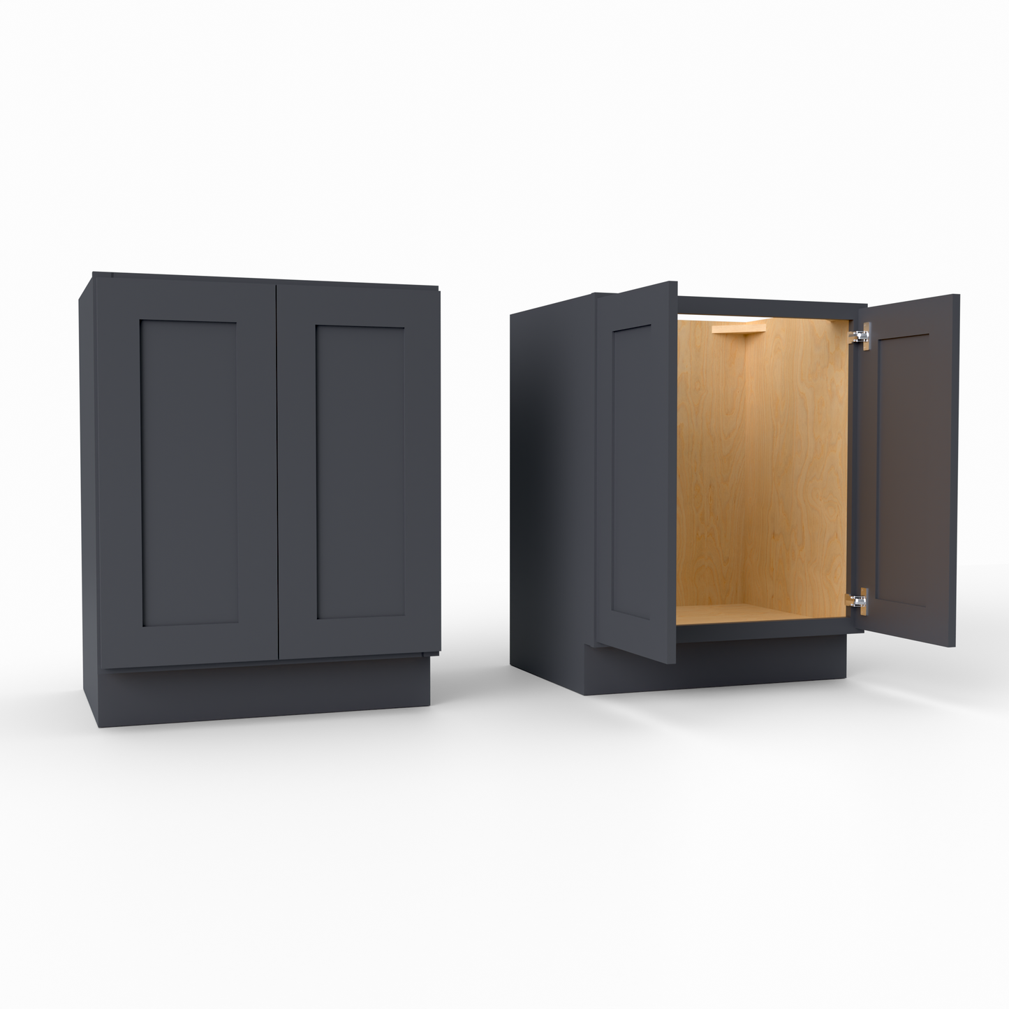 Vs27FH Full height door shaker vanity base cabinet  black