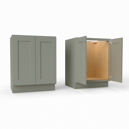 VS27FH Full height door shaker vanity base cabinet sage green