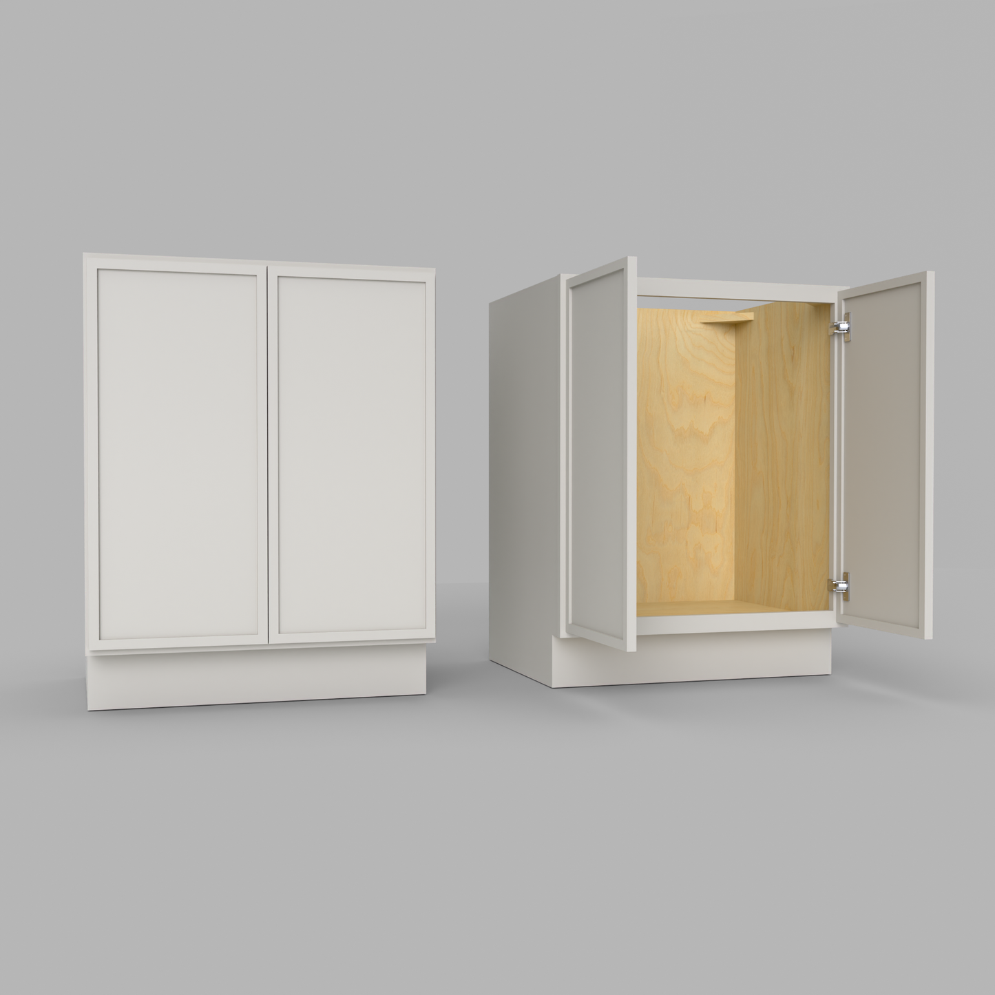 Slim Frame Shaker Vanity Sink Base Cabinet with Full Height Doors 34.5" H x 21" D