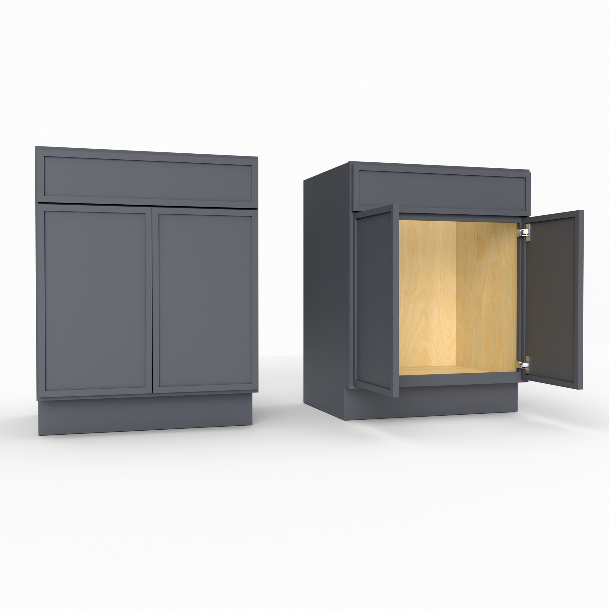VS27 slim frame shaker vanity sink cabinet midnight black
