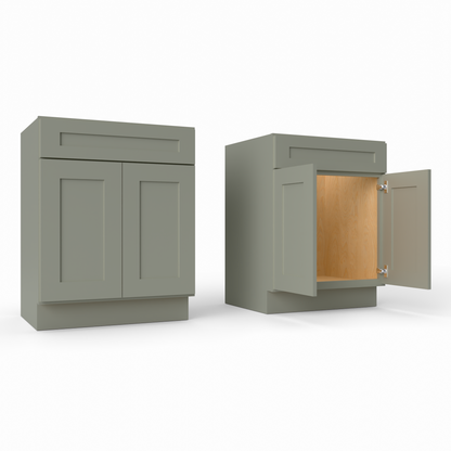 VS27 shaker vanity base cabinet sage green