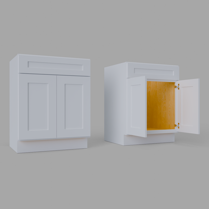 VS27 shaker vanity cabinet white