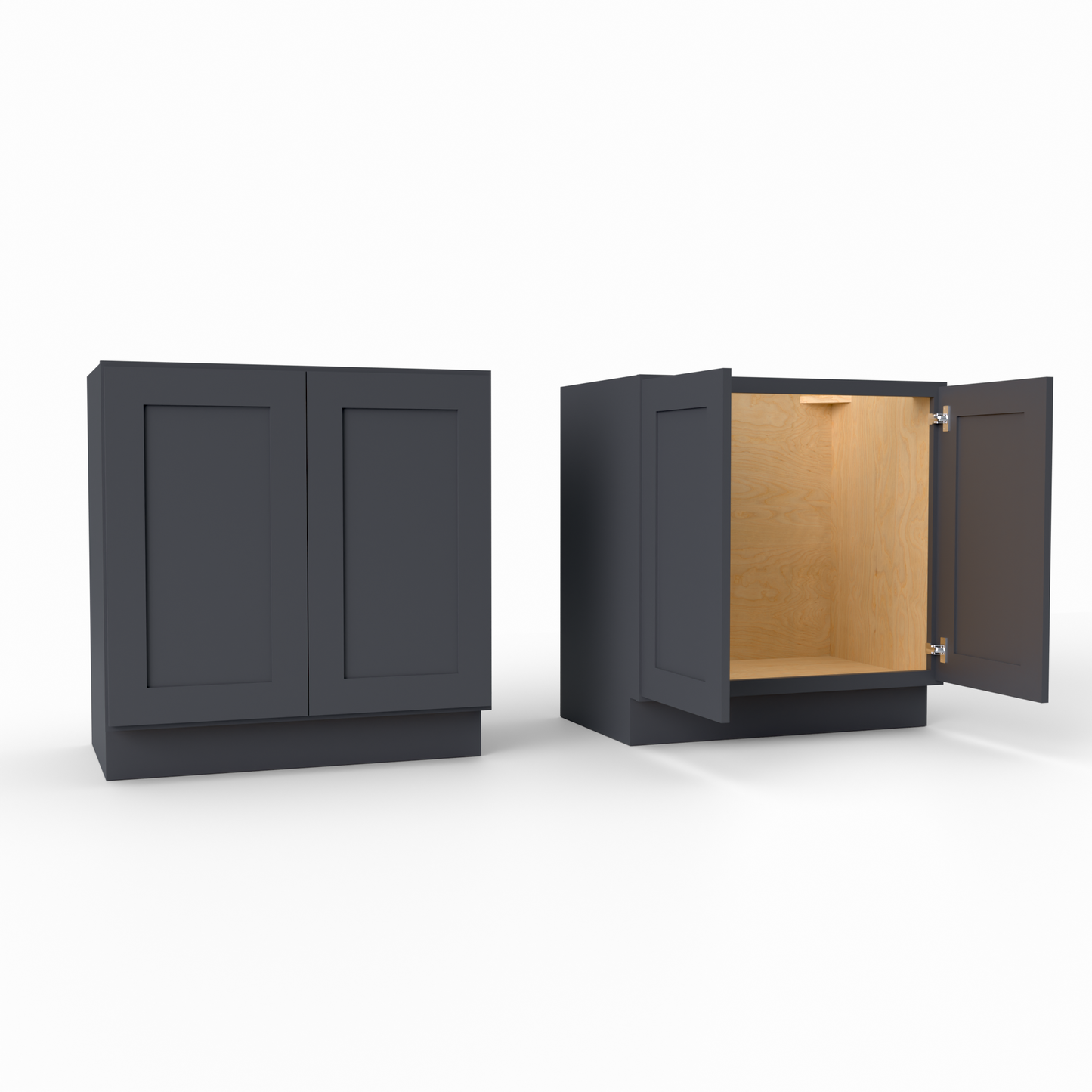 VS33FH Full height door shaker vanity base cabinet  black