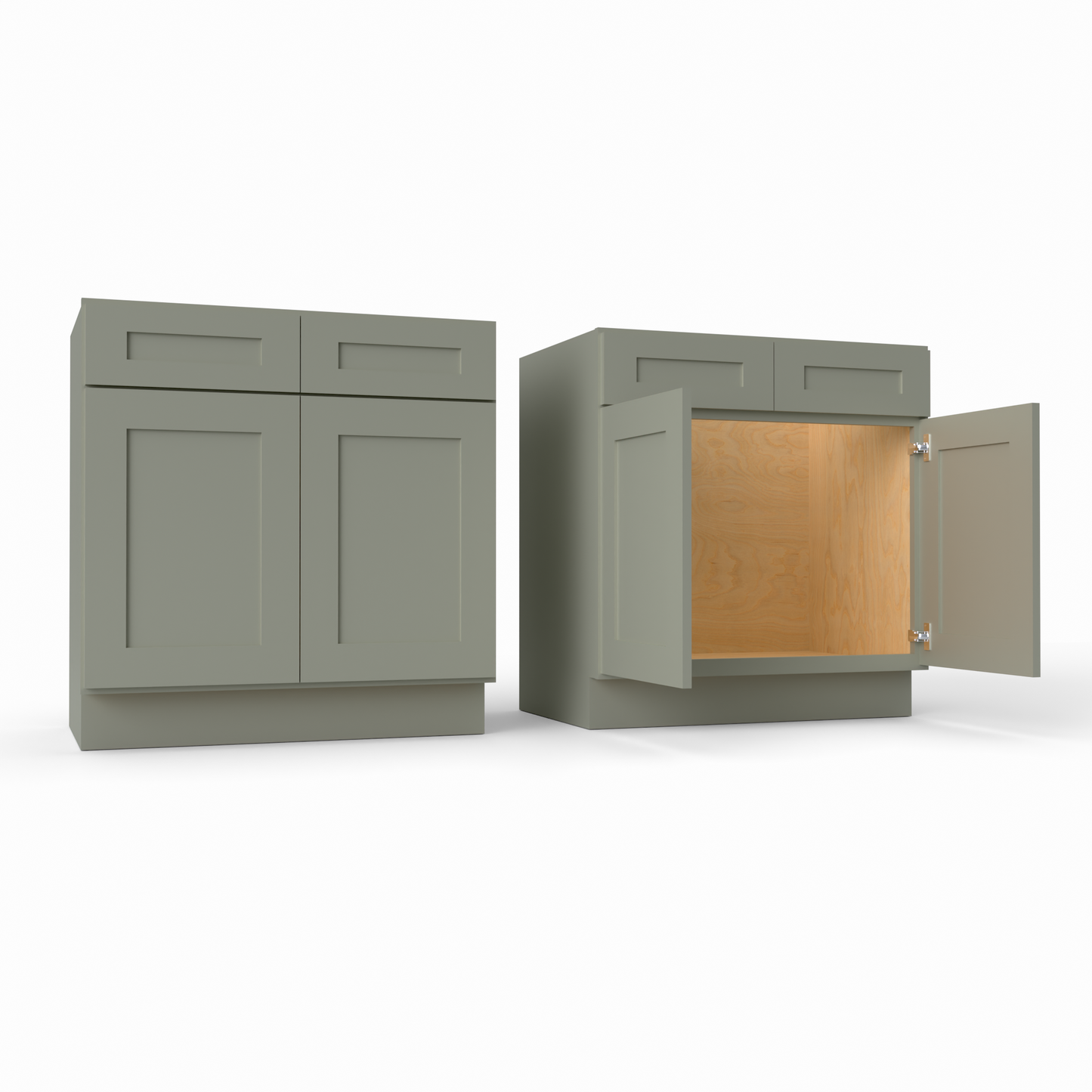 VS33 shaker vanity base cabinet sage green