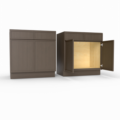 Wooden cabinet with open door revealing a gold interior on a white background