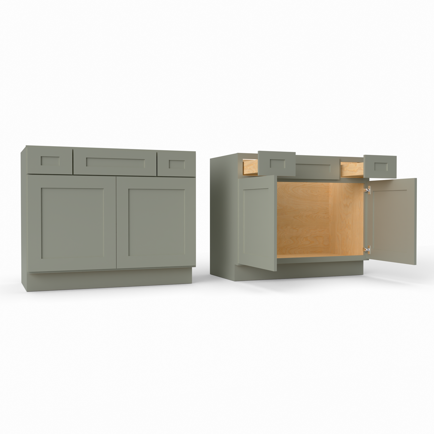 VSD42 shaker vanity base cabinet sage green