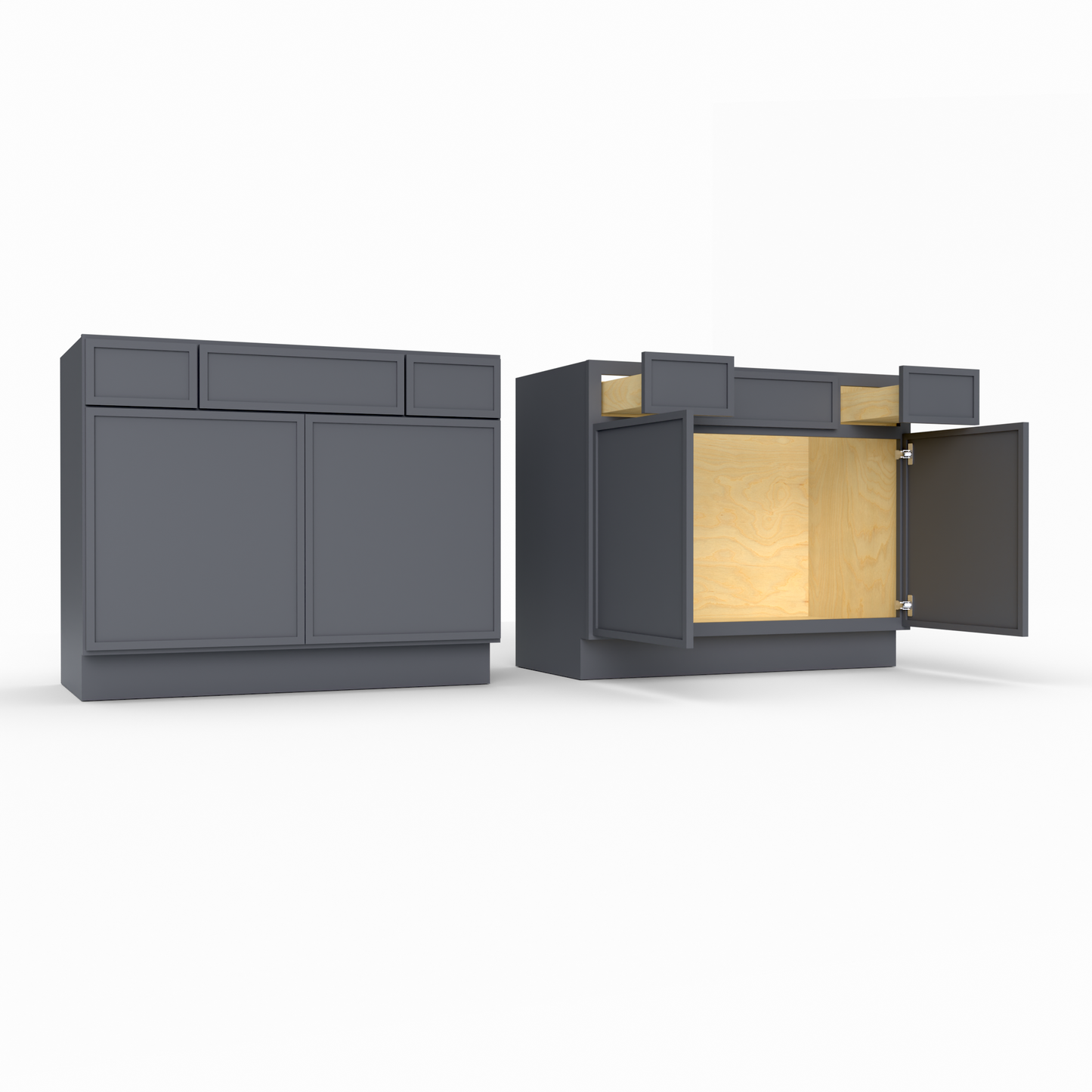 Slim Frame Shaker Vanity Sink with Drawers 34.5" H x 21" D