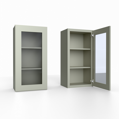 Shaker 30” H x 12” D Glass Door Wall Cabinet