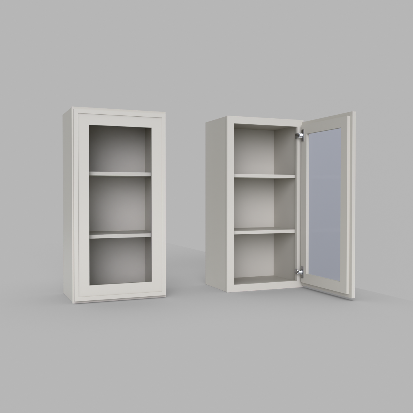 Slim Frame Shaker 30” H x 12” D Glass Door Wall Cabinet