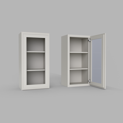 Slim Frame Shaker 30” H x 12” D Glass Door Wall Cabinet