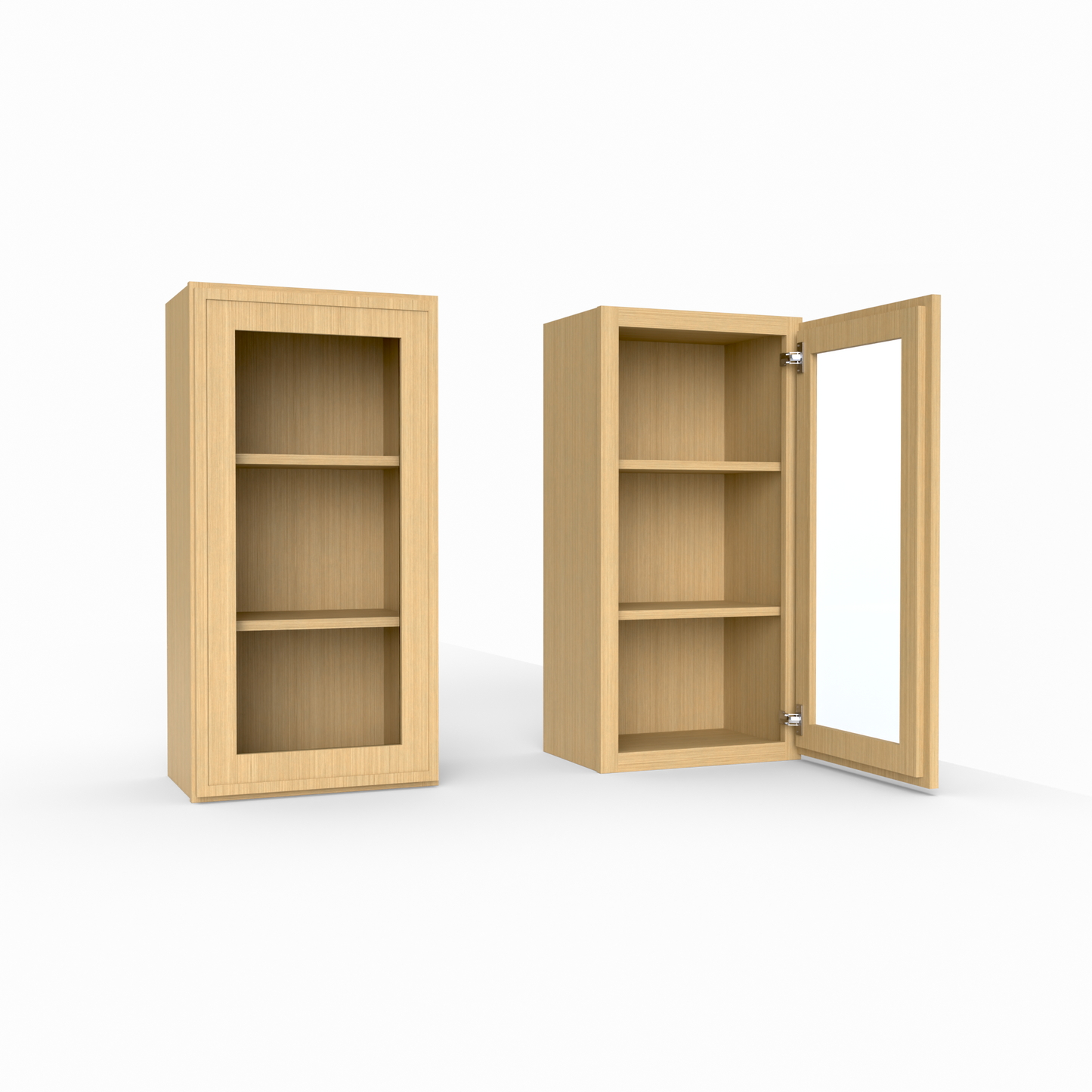 Slim Frame Shaker 30” H x 12” D Glass Door Wall Cabinet