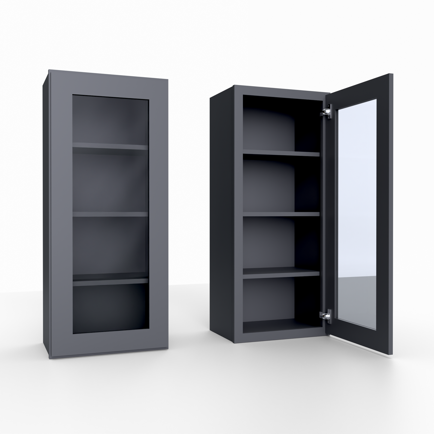 Shaker 42” H x 12” D Glass Door Wall Cabinet