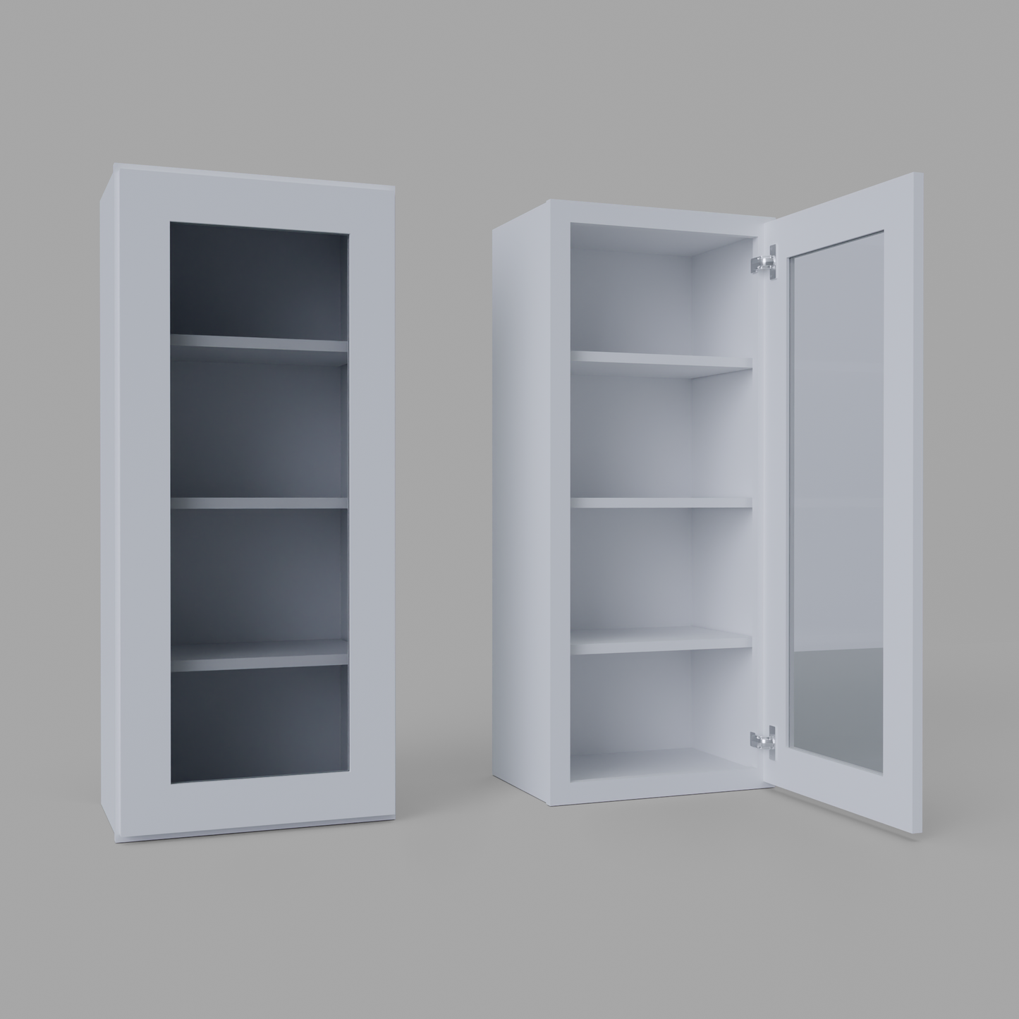 Shaker 42” H x 12” D Glass Door Wall Cabinet