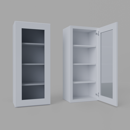 Shaker 42” H x 12” D Glass Door Wall Cabinet
