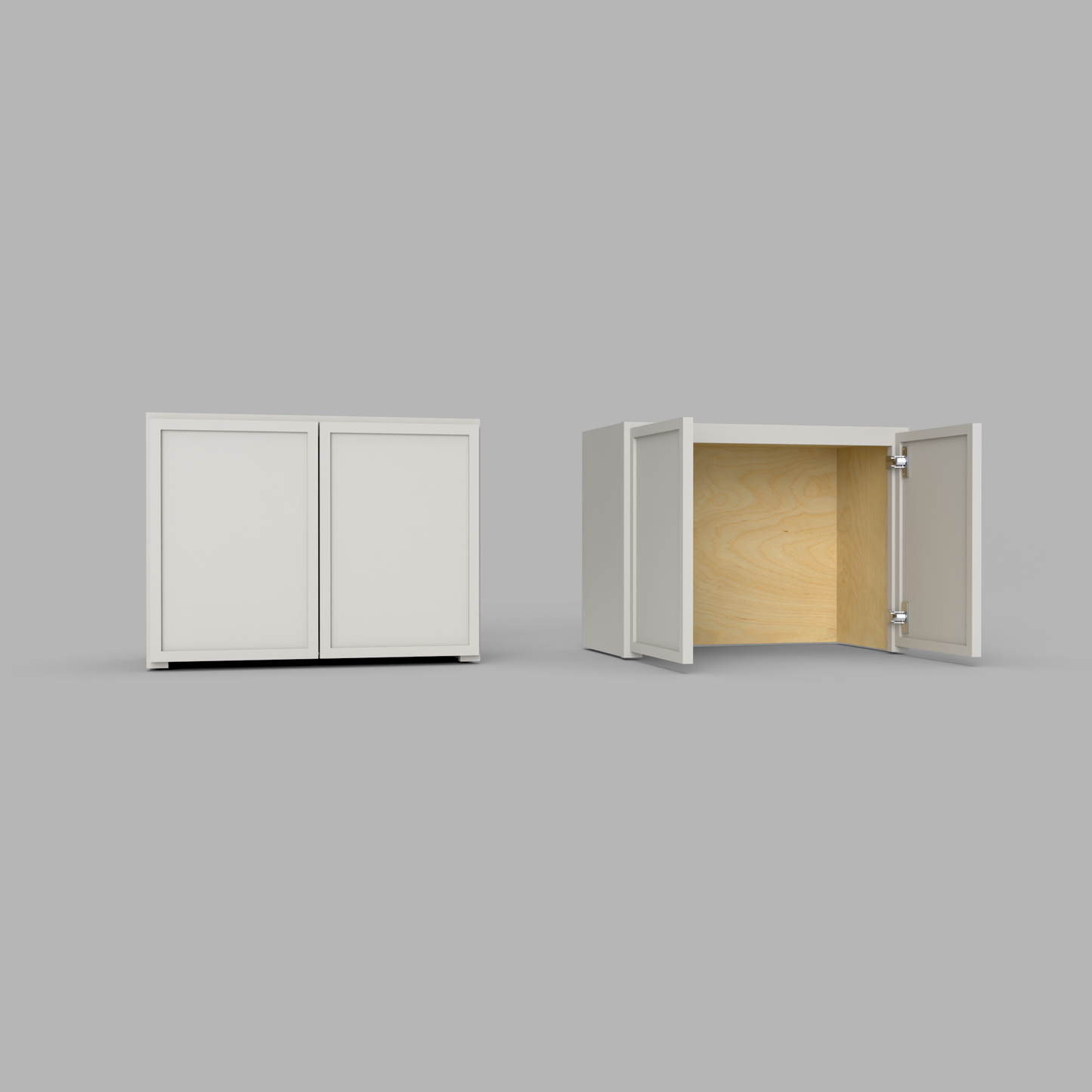 Slim Frame Shaker Appliance Garage Cabinet 19” H (Cut-To-Fit) x 24 W x 12 D Standard or Diagonal Corner