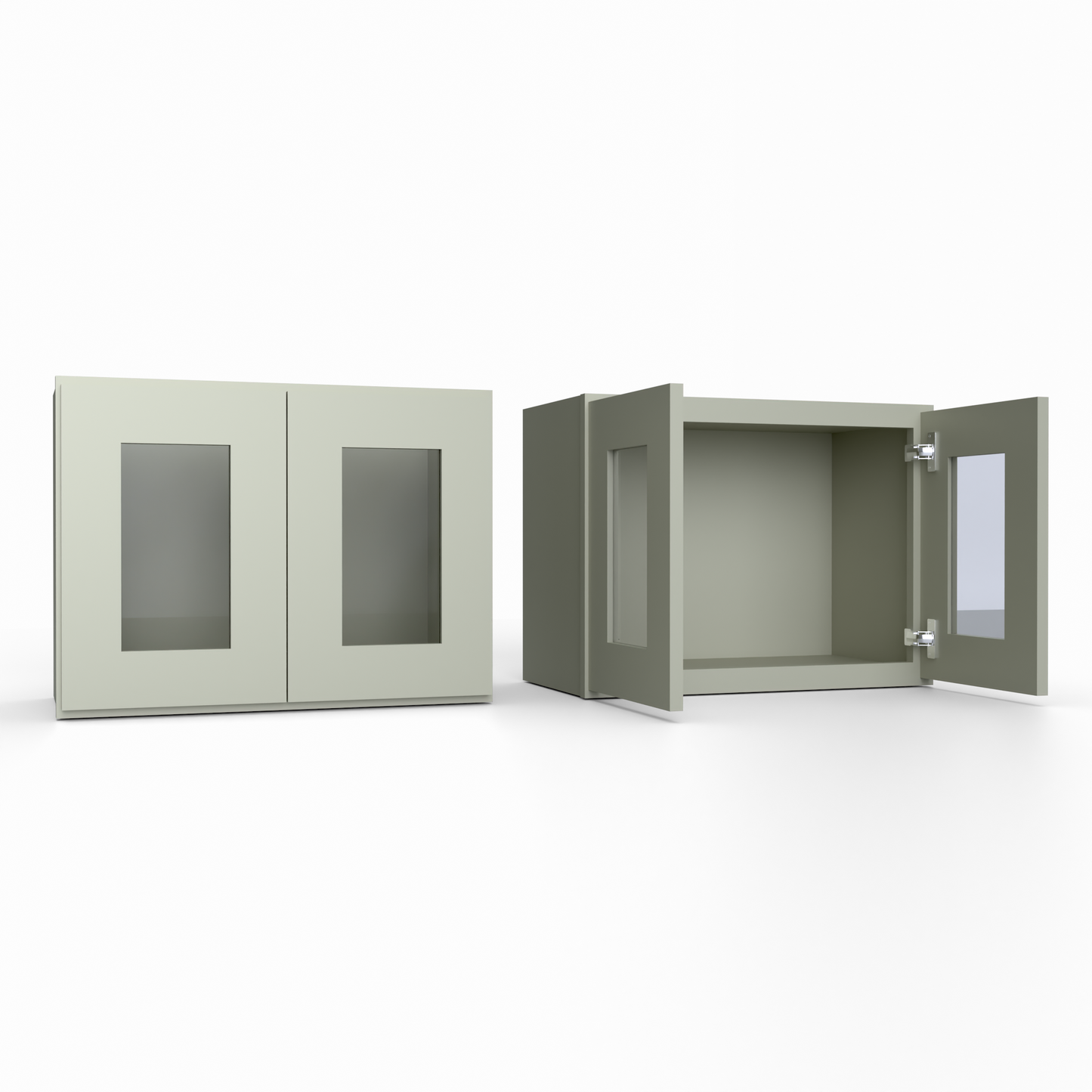 Shaker 18” H x 12” D Stackable Glass Door Wall Cabinet