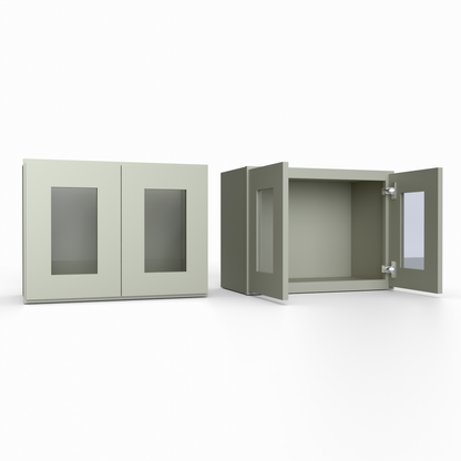 Shaker 18” H x 12” D Stackable Glass Door Wall Cabinet