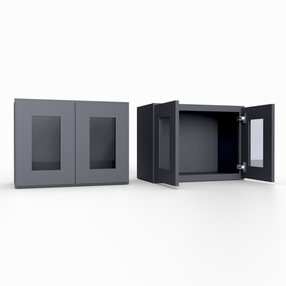 Shaker 18” H x 12” D Stackable Glass Door Wall Cabinet