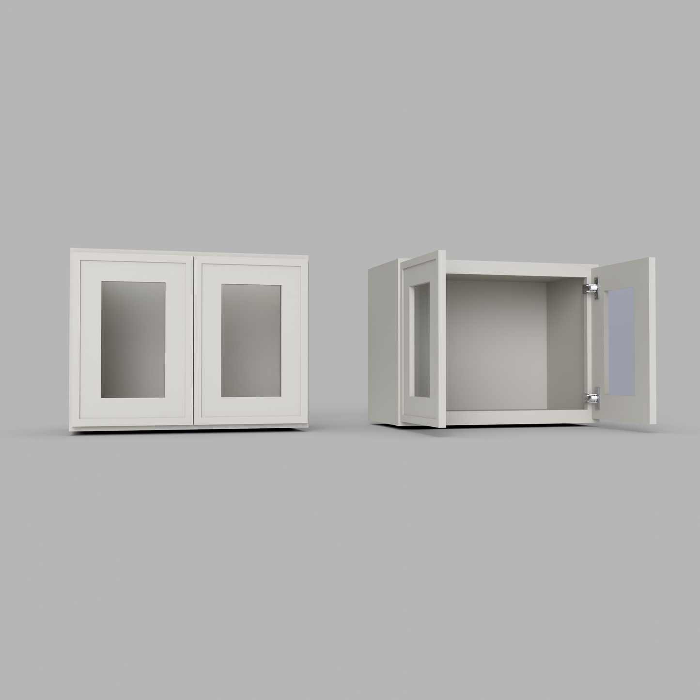 Slim Frame Shaker 18” H x 12” D Stackable Glass Door Wall Cabinet