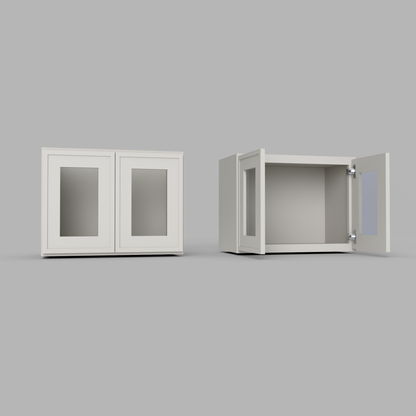 Slim Frame Shaker 18” H x 12” D Stackable Glass Door Wall Cabinet