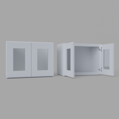 Shaker 18” H x 12” D Stackable Glass Door Wall Cabinet