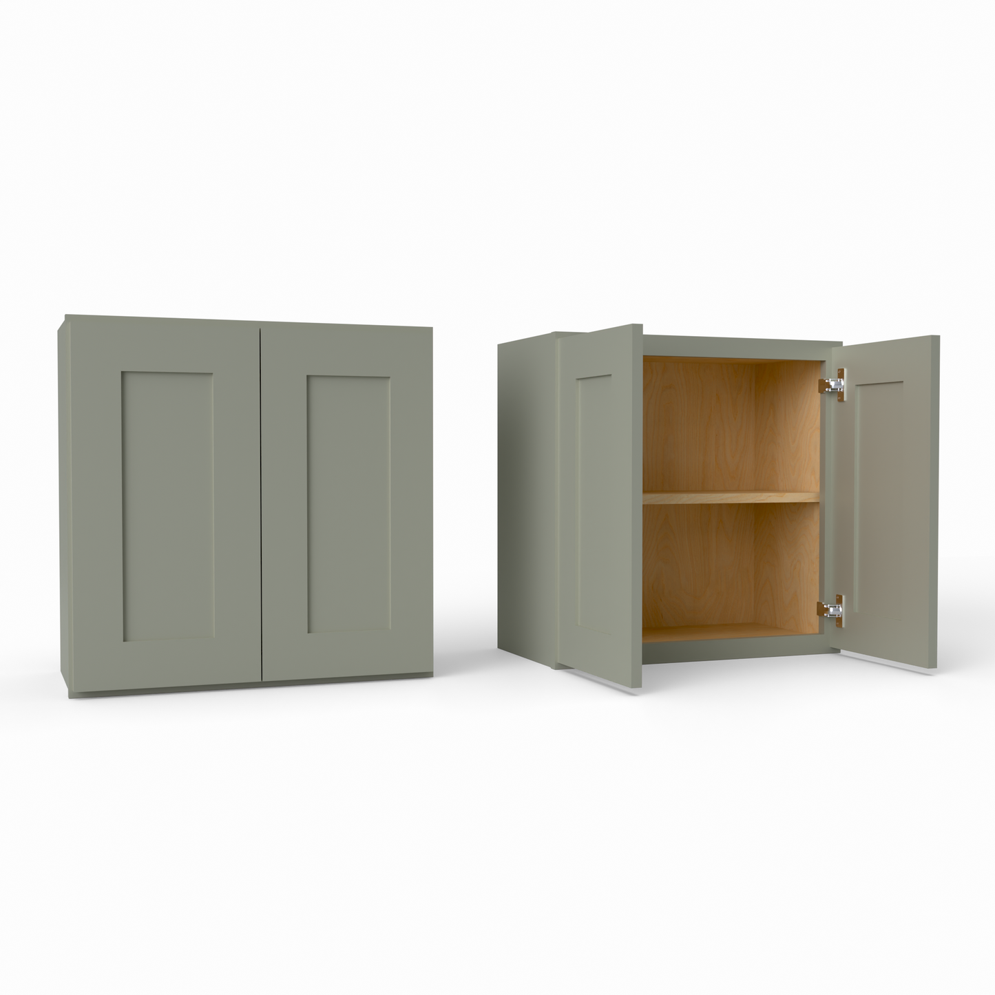 W2424 Shaker Wall Cabinet Sage Green