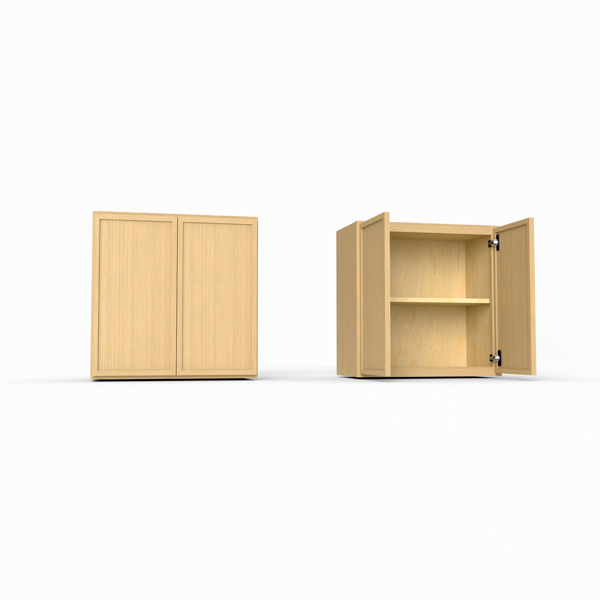 W2424 slim frame shaker wall cabinet rift white oak
