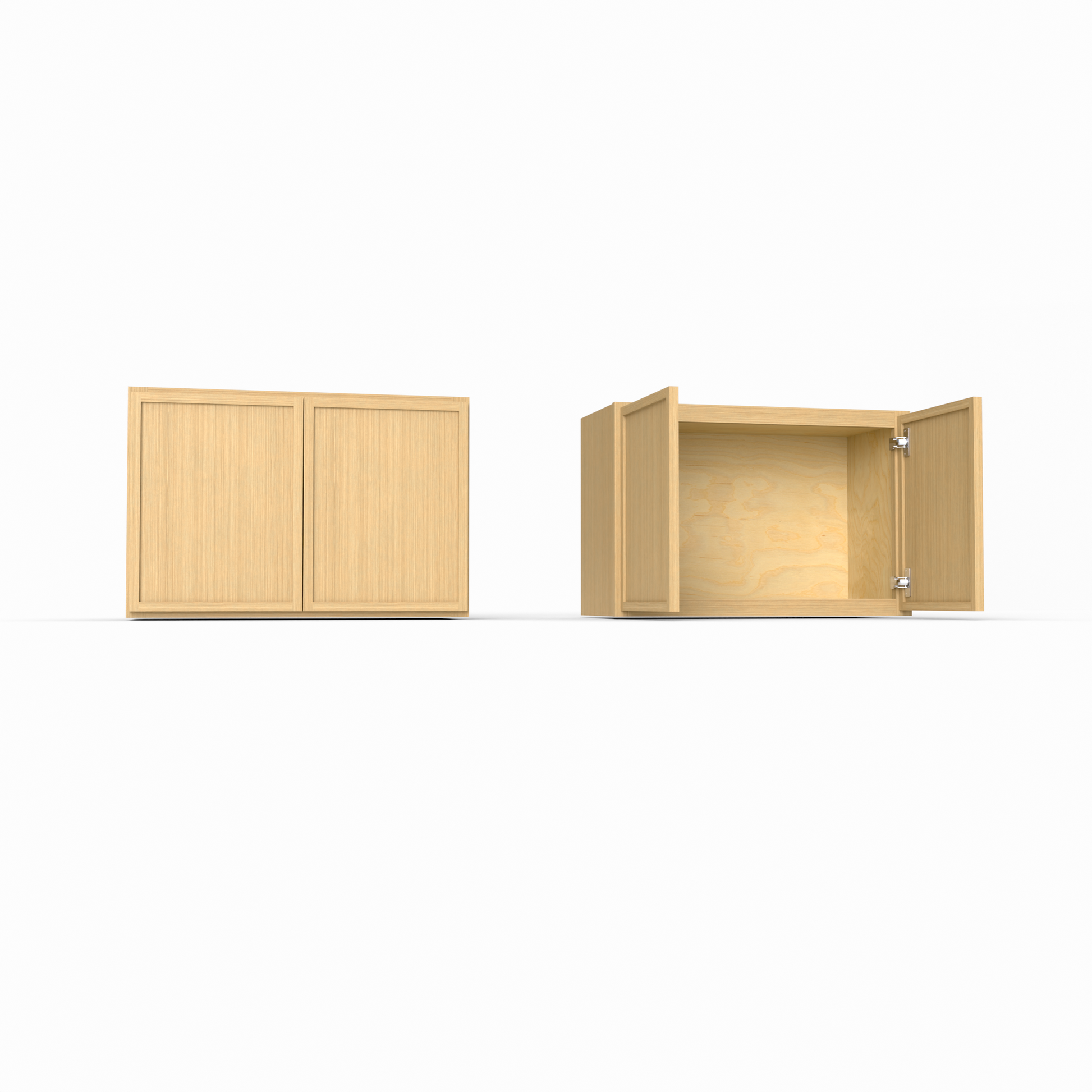 W2718 slim frame shaker wall cabinet rift white oak
