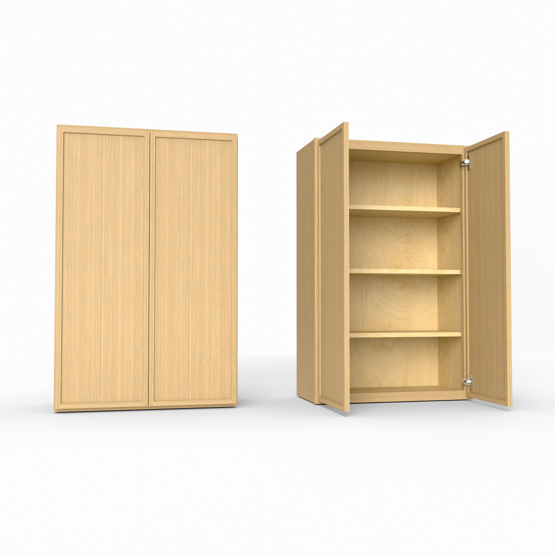 W2742 slim frame shaker wall cabinet rift white oak
