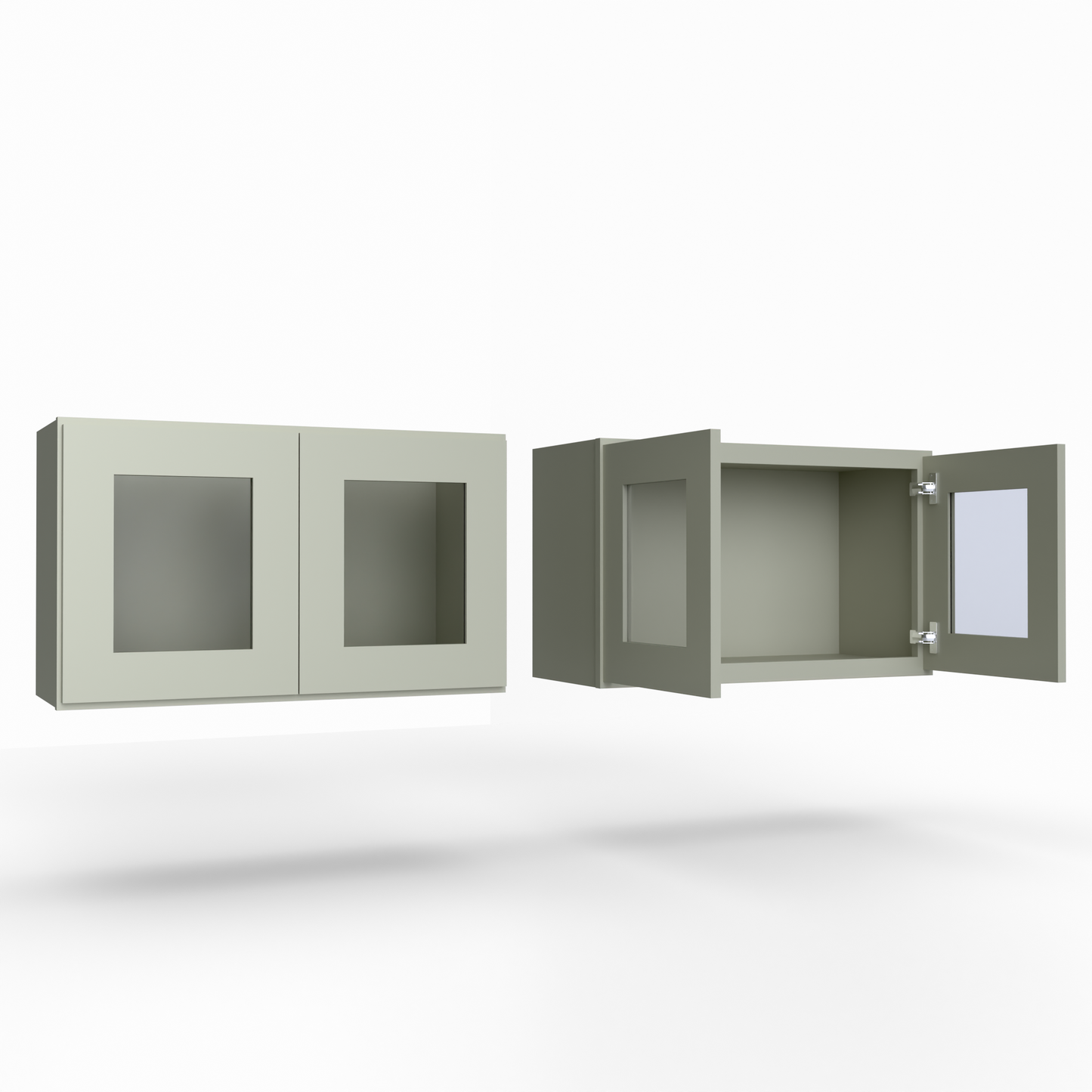 Shaker 18” H x 12” D Stackable Glass Door Wall Cabinet