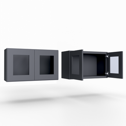 Shaker 18” H x 12” D Stackable Glass Door Wall Cabinet