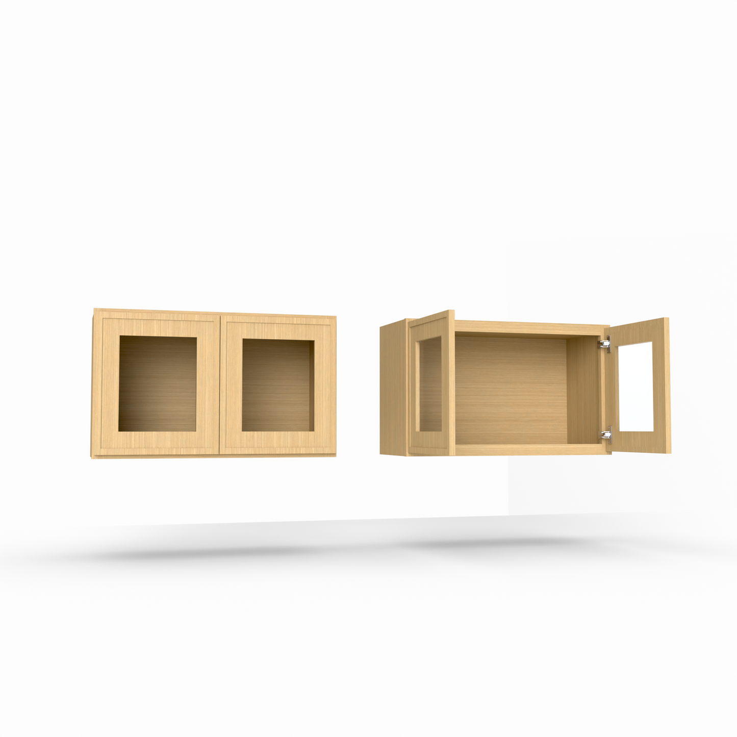 Slim Frame Shaker 18” H x 12” D Stackable Glass Door Wall Cabinet