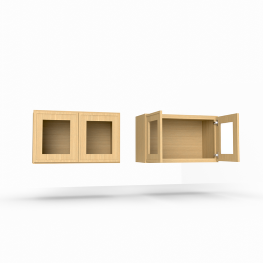 Slim Frame Shaker 18” H x 12” D Stackable Glass Door Wall Cabinet