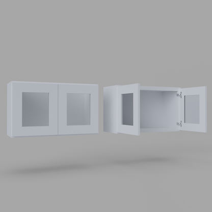 Shaker 18” H x 12” D Stackable Glass Door Wall Cabinet