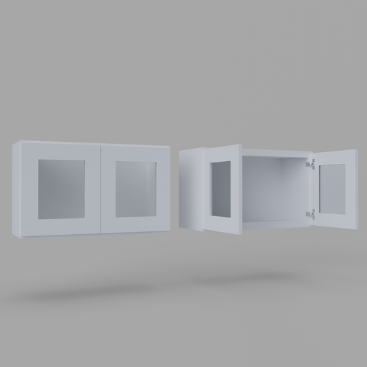 Shaker 18” H x 12” D Stackable Glass Door Wall Cabinet