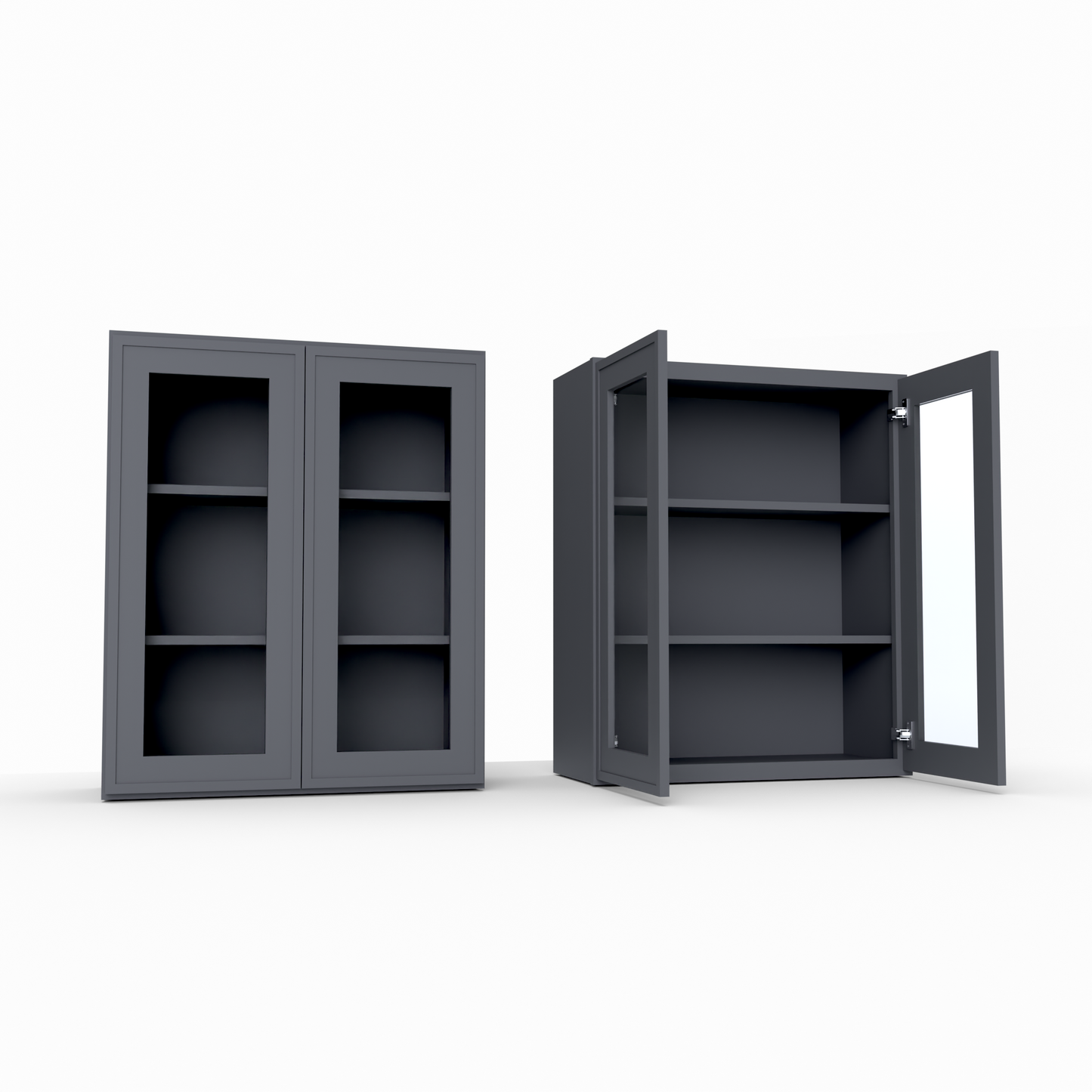 Slim Frame Shaker 30” H x 12” D Glass Door Wall Cabinet