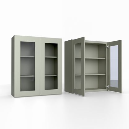 Shaker 30” H x 12” D Glass Door Wall Cabinet