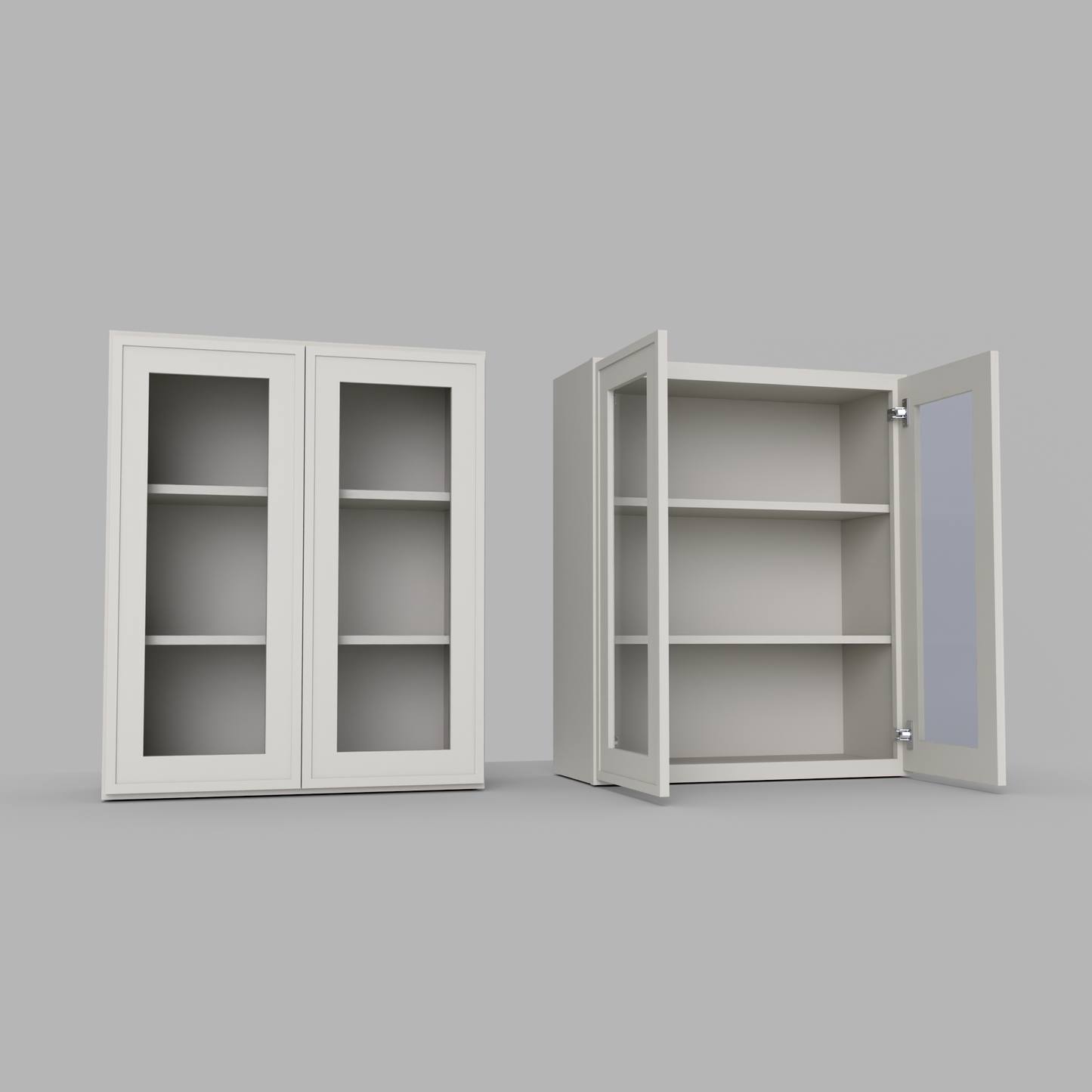 Slim Frame Shaker 30” H x 12” D Glass Door Wall Cabinet