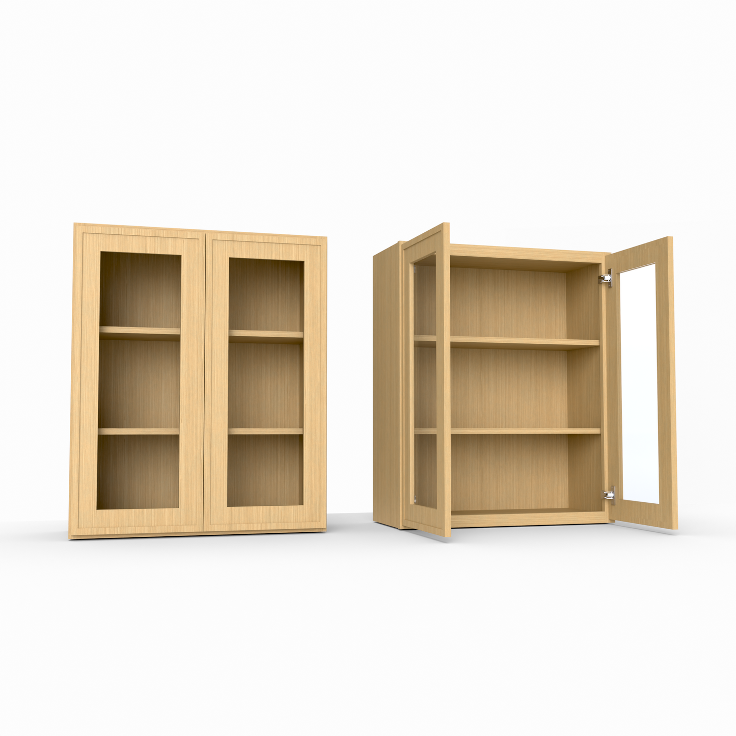 Slim Frame Shaker 30” H x 12” D Glass Door Wall Cabinet