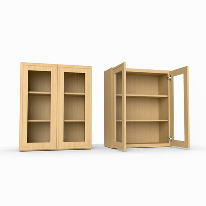 Slim Frame Shaker 30” H x 12” D Glass Door Wall Cabinet