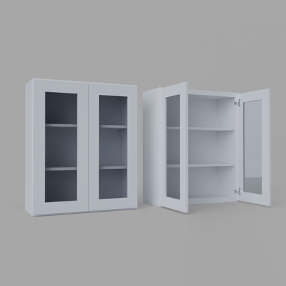 Shaker 30” H x 12” D Glass Door Wall Cabinet