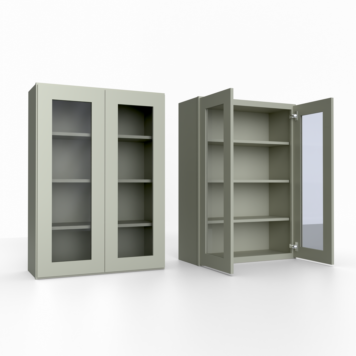 Shaker 42” H x 12” D Glass Door Wall Cabinet