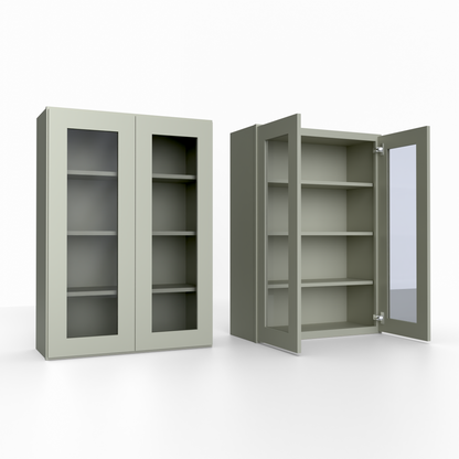 Shaker 42” H x 12” D Glass Door Wall Cabinet