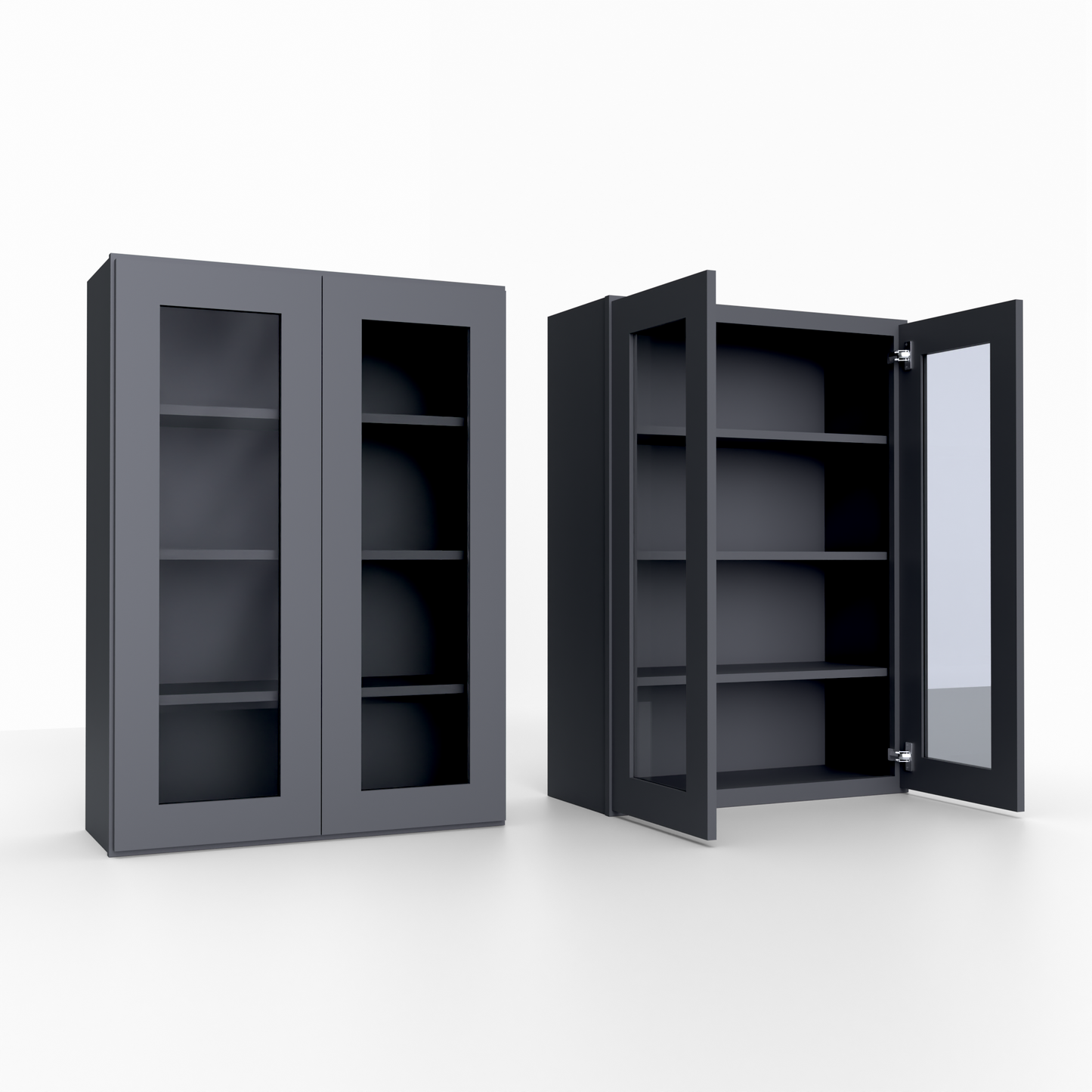 Shaker 42” H x 12” D Glass Door Wall Cabinet