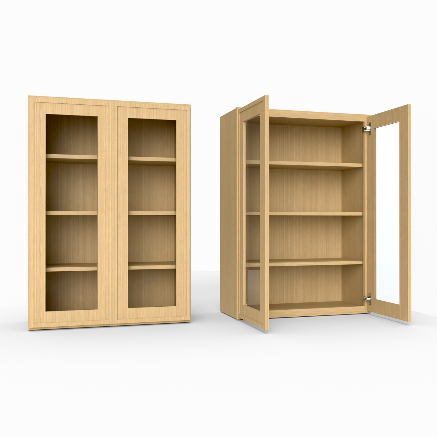 Slim Frame Shaker 48” H x 12” D Glass Door Wall Cabinet